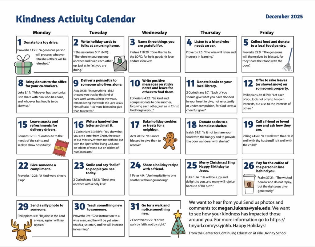 Kindness Activity Calendar